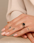 Onyx Edge Ringen Stack | Zilver