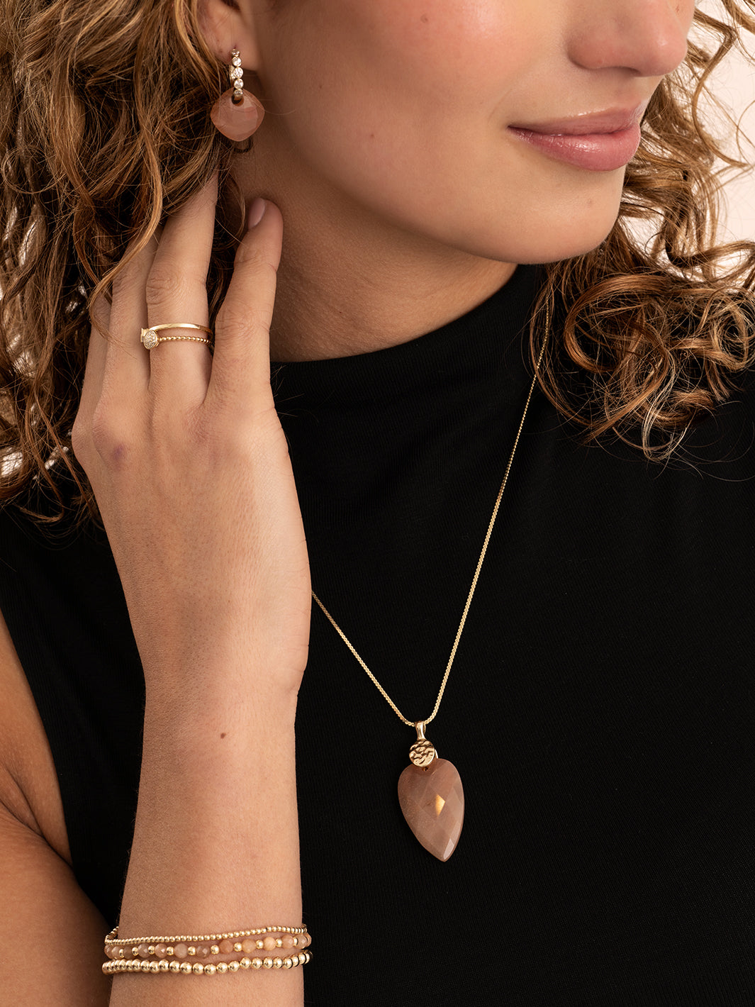 Sunstone Interstellar Saturn Armbanden Stack | Goudkleurig