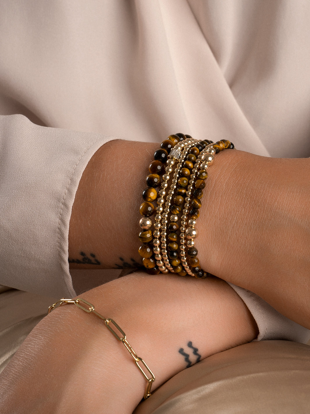 Tiger Eye Saturn small armband