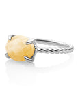 Twist Ring Yellow Jade - Zilver