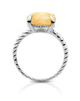 Twist Ring Yellow Jade - Zilver