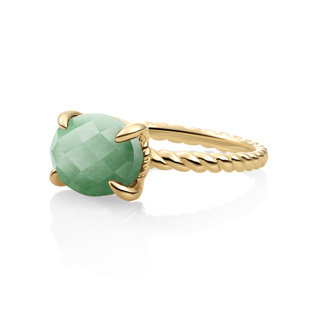 Twist Ring Green Aventurine | 9 karaat