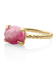 Twist Ring Fuchsia Jade - 9 karaat
