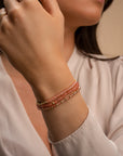 Goud vergulde kralen armbanden met edelstenen kralen cherry quartz Sparkling Jewels