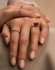 Twist Ring Fuchsia Jade - 9 karaat