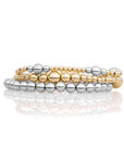 Bicolor Mix Saturn Wave Armbanden Stack | Zilver