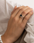 Twist Ring Onyx - Zilver