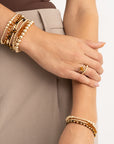 Tiger Eye Interstellar Wave Mix Armbanden Stack | Goudkleurig