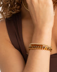 Tiger Eye Citrine Interstellar Armbanden Stack | Goudkleurig