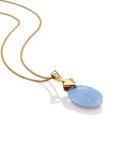 ketting met gold plating en blue lace agate edelsteen 