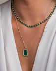 Link Ketting Green Onyx Mix l Goudkleurig