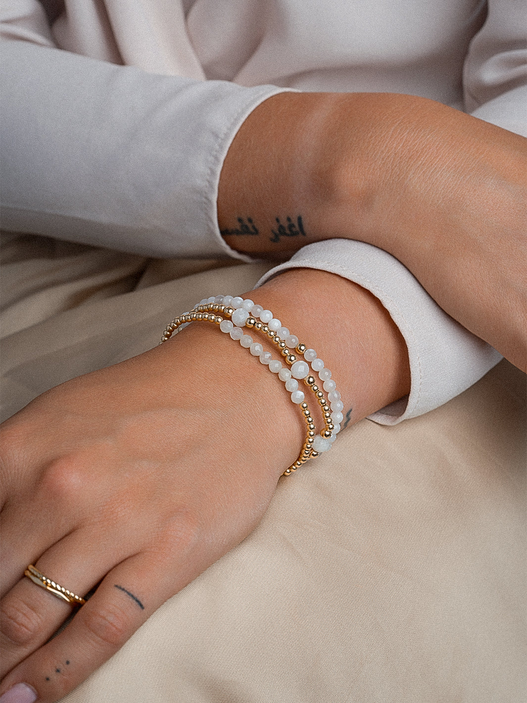 maansteen armband goud 