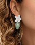 Rich Green Amazonite Leaf oorbel edelstenen