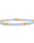 gouden kralenarmband met blauwe edelsteen 