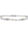 Kralen armband met verschillende edelstenen beige agaat en blue lace agaat Sparkling 