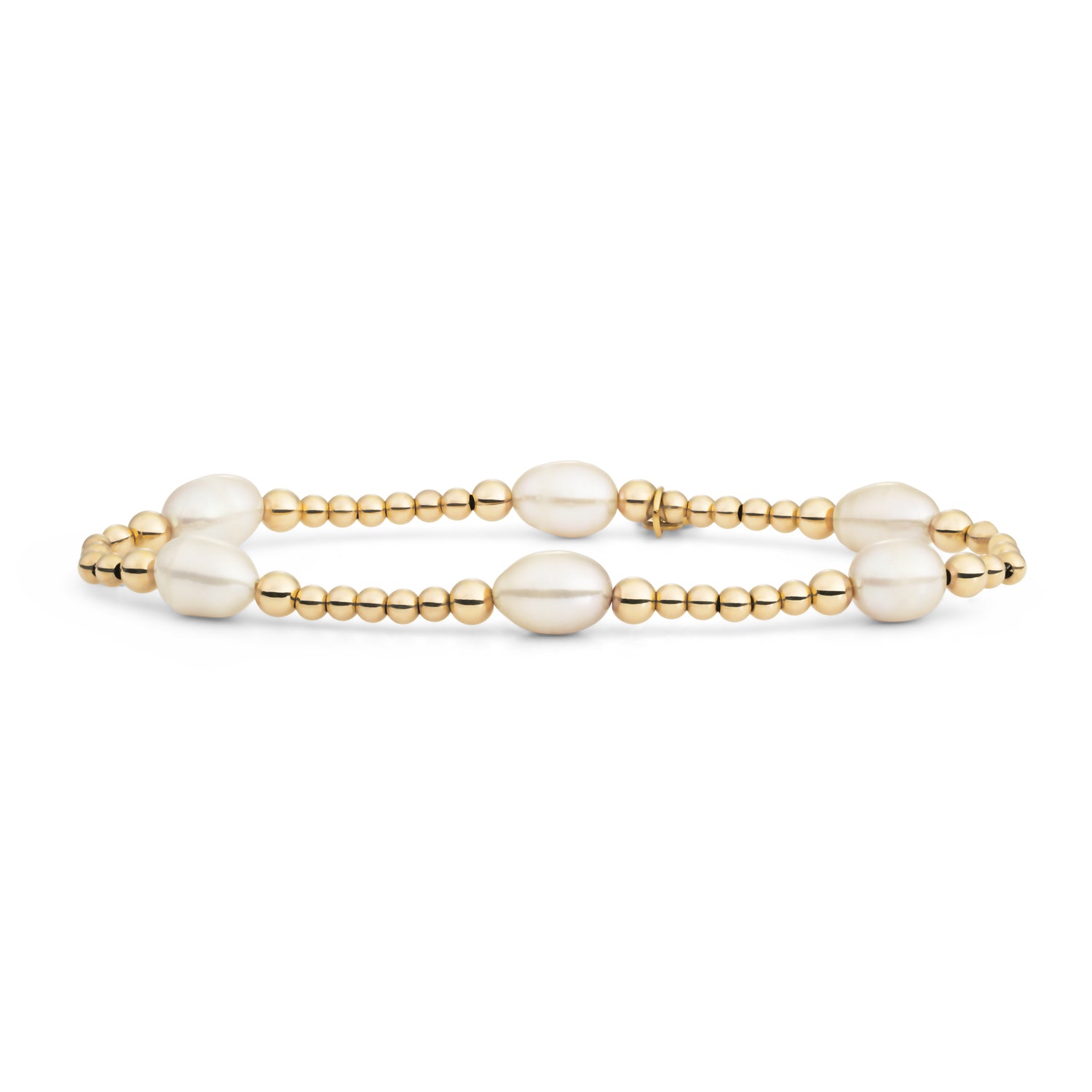 Parel armbandje met gouden accenten #kleur_goud