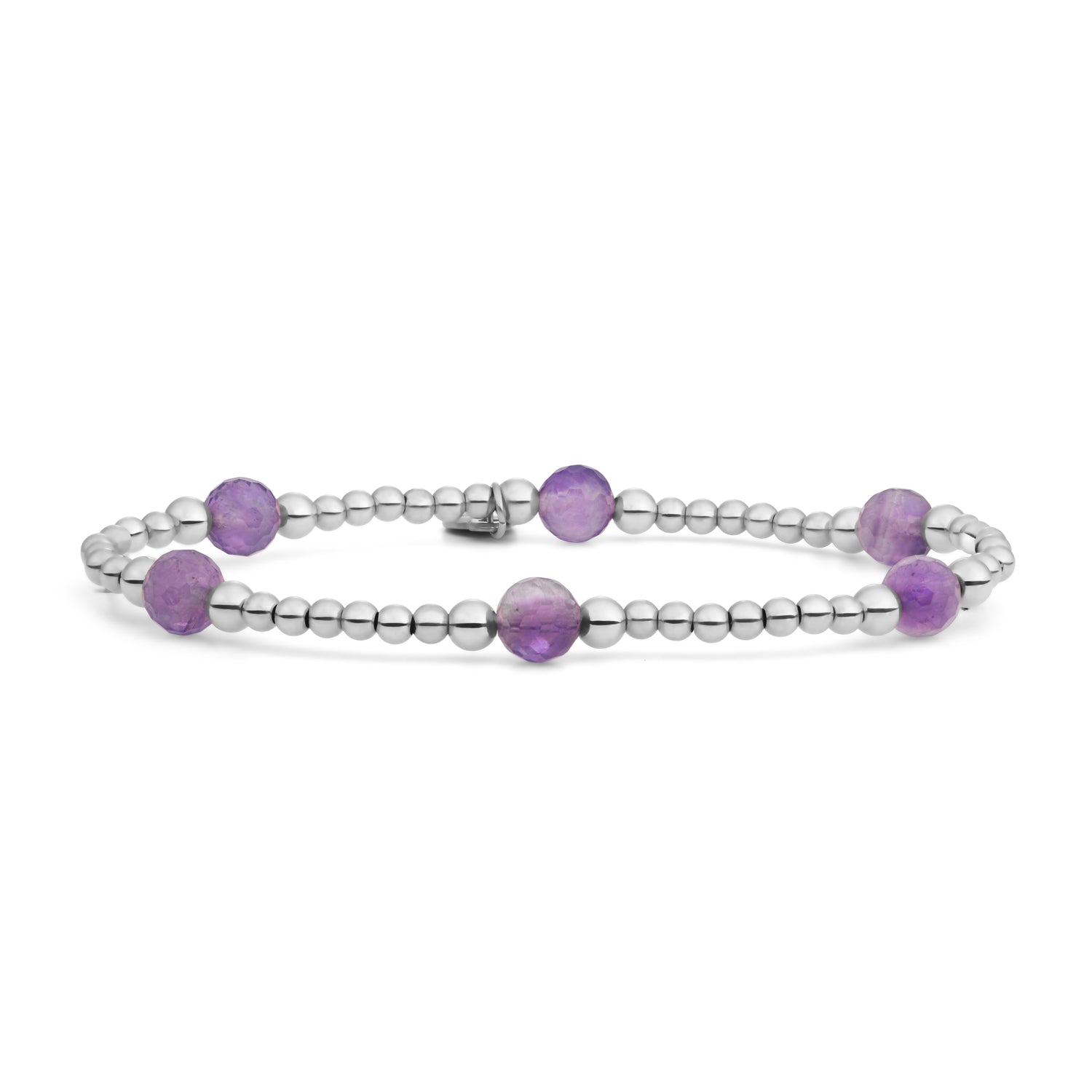 Zilveren damesarmband met Amethyst edelsteen #kleur_zilver