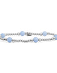 kralenarmband in zilver voor vrouwen met blauwe edelstenen 