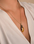 Tiger Eye Leaf ketting edelsteen
