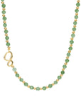 Gouden ketting met kralen voor dames en groene aventurijn edelstenen 