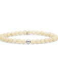 Edelsteen kralen armband met beige agaat 6mm kralen sparkling jewels 