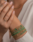 gouden damesarmband met groene aventurijn edelstenen 