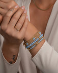 Sparkling armband in goudkleur met blue lace agate edelsteen 