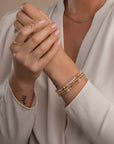 goudkleurige kralenarmband met edelsteen van Sparkling 