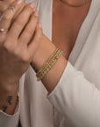 Gouden edelsteen armbanden voor vrouwen gemaakt van lemon quartz 
