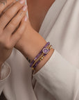 Prachtige gouden armband met een amethyst edelsteen 