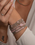 Kralenarmband met CZ stenen en zilveren kralen 