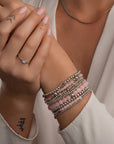 Sparkling armband met zirkonia steentjes en zilveren kralen die niet verkleuren 