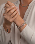 armband voor dames in zilver met paarse edelsteen 