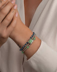 Armband sterling zilver 295 met groene aventurijn edelstenen 