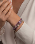Tijdloze zilveren armband met een amethist edelsteen 