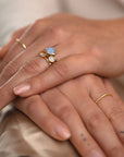 Edge Ring Blue Lace Agate | 9 karaat