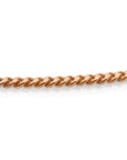 Product foto close up van de curb ketting in rosegoud