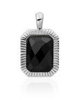 Onyx edelsteen gezet in een baguette amulet ketting hanger Sparkling Jewels 