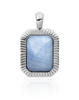 Zilveren amulet hanger van sparkling jewels met echte edelsteen blue lace agate Sparkling Jewels 