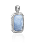 Blue Lace Agate ketting hanger zilver Sparkling Jewels 