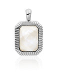 Zilveren parelmoer baguette amulet pendant hanger Sparkling Jewels 