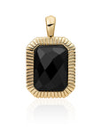Gouden sieraad met echte edesteen onyx ketting hanger baguette Sarkling Jewels 