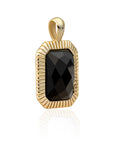 Ketting sieraad met echte edelsteen Onyx zwart met gouden hanger Sparkling Jewels 