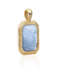 Blue Lace Agate ketting hanger in het goud van Sparkling Jewels 