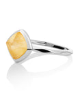 Edge Ring Yellow Jade - Zilver
