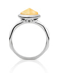 Edge Ring Yellow Jade - Zilver