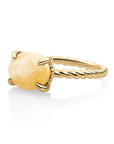 Twist Ring Yellow Jade - 9 karaat