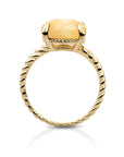 Twist Ring Yellow Jade - 9 karaat
