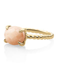 Twist Ring Peach Rhodonite - 9 karaat