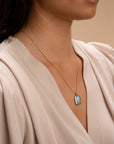 Gourmet schakelketting met gouden edelsteen hanger blue lace agate sparkling jewels 